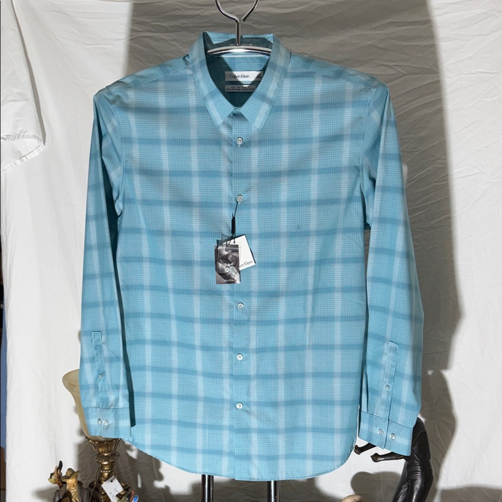 Calvin Klein Sky Blue Checkered Shirt